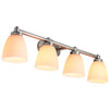 Sunlite Bath Vanity Fixture, 4-Light, E26 Base, 120V, Brushed Nickel, White Glass Lens