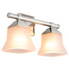 Sunlite Bath Vanity Fixture, 2-Light, Brushed Nickel, Frosted Glass