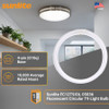 Sunlite FC12T9/DL Circline Fluorescent Lamp, T9, 32W, 6500K, 1750lm, 4-Pin Base, Non-Dimmable