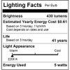 Sunlite T8 LED Filament Tubular Lamp, 5W, E26 Base, 2200K, 430 Lumens, Dimmable, Clear Finish