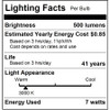 Sunlite G16 LED Globe Bulb, 7W, 3000K, Frosted, E26 Medium Base, Dimmable, 120V, 6-Pack