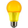 Sunlite A19 LED Colored Light Bulb, 3W, 120V, E26 Medium Base, Amber/Yellow, Non-Dimmable