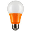 Sunlite A19 LED Colored Lamp, 3W, Orange, Medium (E26) Base, 120V, Non-Dimming, Frosted