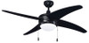Europa I Ceiling Fan, 50" Sweep, E26 Socket Base, A19 LED Light Kit Included, 120V