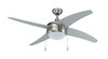 Europa I Ceiling Fan, 4-Curved Blades, 50" Sweep, E26 Socket Base, A19 LED Light Kit Included, 120V