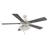 Calivane 52" 5-Blade LED Ceiling Fan, Etched Glass, 120V, 3000K, ETL Listed, Title 24