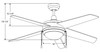 Mirage II 5-Blade Ceiling Fan with Integrated LED Light Kit, 44" Sweep, 16W, 120V, 3000K, 90 CRI, Dimmable