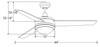 RP Lighting Contempo II 1049LED Ceiling Fan, 44", Integrated LED Light Kit, 16W, 3000K, 90 CRI, 120V