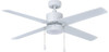 Aldea 52" 4-Blade Ceiling Fan with Integrated LED Light Kit, White/White, No Pull Chain