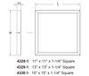 13" Square Ceiling Mount, White Finish, 4000K