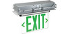 Recessed Edge-lit Exit Sign, Single Face, Green Legend, White Housing, 120/277V