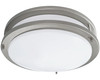 LED Ceiling Mount Fixture, 14", 3000K, Brushed Nickel, Emergency Battery Backup