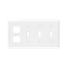 Combination 4-Gang Wall Plate – 3 Toggle and Duplex Receptacle