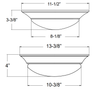 4348 Series, 11-inch Ceiling Mount, 3000K, White Finish