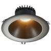 8" Round Deep Regressed LED, 18W, 5CCT, Silver Reflector, Black Trim
