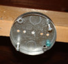 4" Round Pan Box, 1/2" Deep - Drawn with Conduit Knockouts, Fixture Ears 2-3/4" O.C.