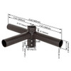 Round Triple 90Â° Horizontal Tenon Adapter