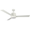 52in Ceiling Fan and Light, 3-Blade, 3000K, White Housing, White Blades