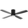 52in Ceiling Fan and Light, 4-Blade, 3000K, Black Finish