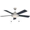 52in 5-Blade Ceiling Fan, Multi Color Temperature, Brush Nickel, Reversible Black/Rosewood Blades