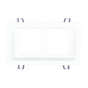 Multi 2 Head Fixture for 3" Square Regressed Gimbal LED, White