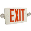 Thin Exit & Emergency Combo, 3 Universal Single/Double Face, Green Letters, White Housing
