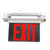 Economy Plastic Edgelit Exit Sign, Green Letter, Mirror Panel, Battery Backup