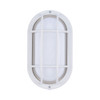 LED Oval Bulkhead Wall Mount, Matt White Housing, Frosted Glass Lens, 6 CCT Selectable