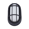LED Oval Bulkhead Wall Mount, Matt Black Housing, Frosted Glass Lens, 6CCT Selectable