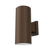 Outdoor Cylinder, Wall Mount Direct, 6" Large Light Engine, Selectable 3900/3200/2600lm, Clear Finish