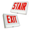 Chicago Approved Steel Exit/Stair Sign, Universal Single/Double Face, Red On White, Battery Backup