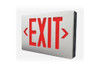 Emergence Die-Cast Exit, Red Lettering, Brushed Aluminum Face, Black Housing
