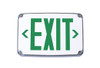 Wet-Location LED Polycarbonate Exit Sign, Green Stencil Face, Multiple Mounting Options, Universal Single/Double Face, Self-Test/Self-Diagnostics