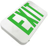 Compact Thermoplastic Exit Sign, 2 Faces, Red Letters, White Housing, NiCd Battery, Universal Single/Double Face