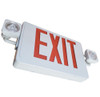Reduced Profile All LED Exit & Emergency Thermoplastic Combo, Red/Green, White Housing, Remote Capacity, Self-Diagnostics