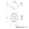 9" LED Architectural Frame-in Kit, 14W, Non-IC, with Multiple Trim Styles