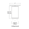 3" LED Cylinder, Ceiling Mount, 13W, 80 CRI, 3000K, LED DoB, TRIAC/ELV Dimming