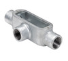 Garvin Industries T6MHDG, 2" Threaded T Type Rigid Conduit Body, Hot Dip Galvanized, Malleable Iron