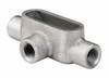 Garvin Industries T Type Form 7 Rigid Conduit Body, 4 Inch, 3 Hubs, 250 MCM Max Wire, 231 in³ Volume, Zinc Plated Gray Iron