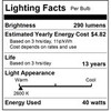 Sunlite 40 Watt T6.5 Tubular Bulb, Double Contact Bayonet Base, Frosted, 120V, 2600K