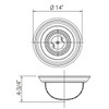 Sunlite LFX/DBN14/17W/BN/50K, 14" Round LED Flush Mount, 17W, 1100lm, 5000K, Brushed Nickel, Abalaster Glass