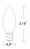 1 Watt Candelabra LED Night Lighting Lamp, E12 Base Size