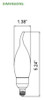 5 Watt Dimmable LED Filament Bulb, BA11 E12 Base Size
