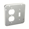 Garvin Industries 4-11/16" Square Exposed Work Cover, 1 Toggle & 1 Duplex, 1/2" Raised, Galvanized Steel