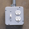 Garvin Industries 4-11/16" Square Exposed Work Cover, 1 Toggle & 1 Duplex, 1/2" Raised, Galvanized Steel