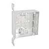 Garvin Industries 4-11/16" Square Box, 2-1/8" Deep, Flat MC/BX Bracket, Combination Knockouts, White