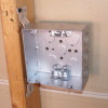 Garvin Industries 4-11/16" Square Box, 2-1/8" Deep, Flat MC/BX Bracket, Combination Knockouts, White