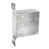 Garvin Industries 4" Square Bracketed Box, 2-1/8" Deep, Welded, Flat Vertical Bracket, Conduit Knockout