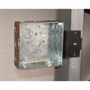 Garvin Industries 4" Square Bracketed Box, 1-1/2" Deep, Welded, Metal Stud Bracket, Conduit KO's