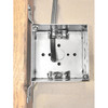 Garvin Industries 4" Square Bracketed Box, 1-1/2" Deep, Welded, Flat Vertical Bracket, With Romex Clamps